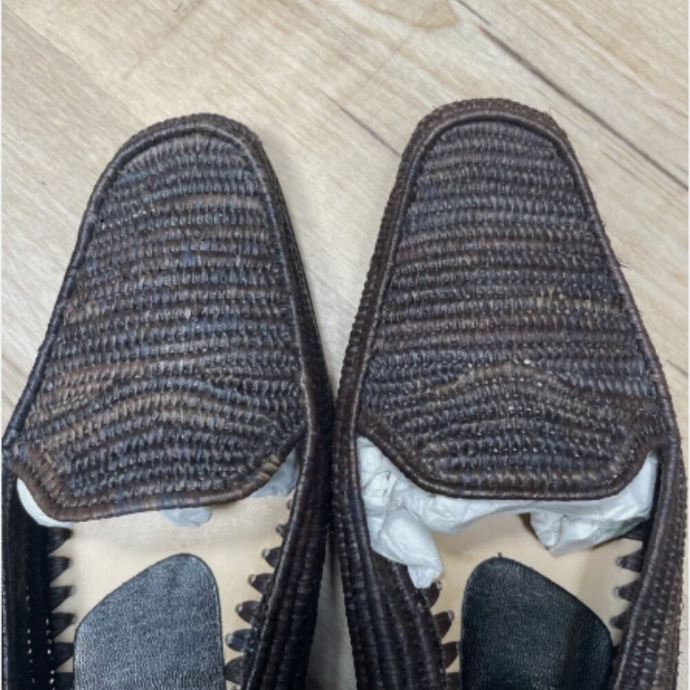 Emma Hope Woven Leather Loafers Brown Italy Women’s Size 7 Flat Comfort Shoe - Picture 7 of 11